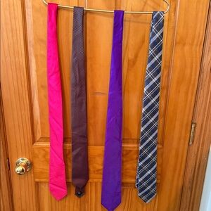 Men's Tie Collection - Pink, Brown, Purple, Gray Plaid